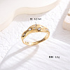 Flat Round 304 Stainless Steel Micro Pave Cubic Zirconia Finger Rings FS-WG7A2B7-22-1