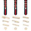 12Pcs 12 Style Wave & Flower & Heart & Lock & Key Alloy Rhinestones Watch Band Charms Set MOBA-PH0001-15-1