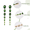 3 Pairs 3 Colors Rhinestone Graduated Beaded Oval Dangle Stud Earrings EJEW-AN0001-40-3
