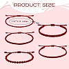 5Pcs 5 Style Nylon Thread Woven Braided Bracelets Set BJEW-SW00054-7