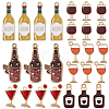 36Pcs 6 Styles Alloy Enamel Pendants ENAM-SC0007-63-1