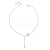 Flower Natural Cultured Freshwater Pearl Pendant Necklaces NJEW-TA00223-3