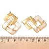 304 Stainless Steel Pave Natural White Shell Pendants STAS-L026-01G-01-3