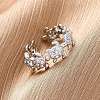 Brass Micro Pave Clear Cubic Zirconia Cuff Rings for Women RJEW-G345-01P-1