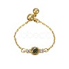 Adjustable Brass Micro Pave Cubic Zirconia Finger Rings WG86157-01-5