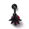 Red PVC Round Beaded Claw Dangle Belly Ring with Rhinestone AJEW-D053-02EB-4