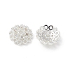 Brass Clear Cubic Zirconia Bead Caps KK-A236-15C-S-1
