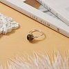 Natural Tiger Eye Braided Bead Finger Ring RJEW-TA00066-04-2