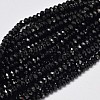 Faceted Rondelle Natural Black Spinel Bead Strands G-F289-42C-1