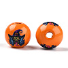 Halloween Theme Wood European Beads WOOD-N016-04G-2