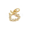 Brass Micro Pave Cubic Zirconia Charms KK-H077-02G-01-2