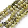 Natural Yellow Turquoise(Jasper) Beads Strands G-Q462-6mm-22-2
