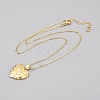 Valentine's Day Brass Textured Heart Pendant Cable Chain Necklaces for Women NJEW-WH0020-86C-2
