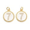 Brass Micro Pave Clear Cubic Zirconia Charms ZIRC-I052-16G-07-2