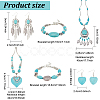 ANATTASOUL Natural & Synthetic Turquoise Heart Pendant Necklaces & Beaded Bracelets & Feather Chandellier Earrings SJEW-AN0001-45-7