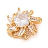 Brass Pave Clear Cubic Zirconia Connector Charms KK-S389-40G-2