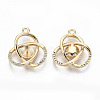 Brass Micro Pave Clear Cubic Zirconia Peg Bails Pendants KK-T062-21G-NF-2