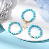 3Pcs 3 Styles Natural Magnesite Beaded Stretch Rings Set RJEW-JR00647-03-2