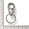 Tibetan Style 316 Surgical Stainless Steel Fittings with 304 Stainless Steel Key Ring FIND-Q101-09AS-05-3