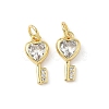 Brass Micro Pave Cubic Zirconia Pendants KK-L239-009G-1