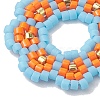 Seed Beads Beaded Charms PALLOY-MZ00205-4