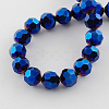 Faceted(32 Facets) Electroplate Glass Bead Strands X-EGLA-R042-6mm-01-2