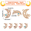 30Pcs 5 Colors Moon Alloy Enamel Connector Charms ENAM-SC0004-23-2
