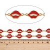 304 Stainless Steel Enamel Lip Link Chains CHS-K023-03G-01-3