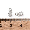 Brass Micro Pave Clear Cubic Zirconia Charms KK-D289-48A-P-3