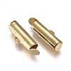 Brass Slide On End Clasp Tubes KK-TAC0003-04B-G-2