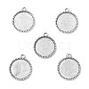 Tibetan Style Alloy Flat Round Pendant Cabochon Settings TIBEP-Q045-068D-AS-RS-1