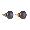 Natural Pearl Rondelle Stud Earrings EJEW-JE04585-4