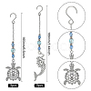 BENECREAT 6pcs 2 Style Tibetan Style Alloy Pendants Decorations AJEW-BC0002-05-2