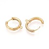 Brass Micro Pave Cubic Zirconia Hoop Earring Finding KK-N261-47G-2