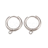 316 Stainless Steel Huggie Hoop Earring Findings X-EJEW-B158-01C-P-1