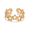 Ion Plating(IP) 304 Stainless Steel Star Wrap Open Cuff Ring for Women RJEW-A005-36G-1