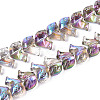 Electroplate Transparent Glass Beads Strands EGLA-N017-06-A02-1