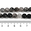 Natural Black Rutilated Quartz Beads Strands G-R447-8mm-03-01-2