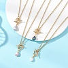 Natural Pearl Potato Pendant 304 Stainless Steel Cable Chain OT Necklaces NJEW-JN05951-1