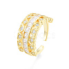 Cubic Zirconia Heart Open Cuff Ring RJEW-N035-137A-1