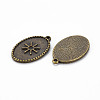 Tibetan Style Alloy Pendant Enamel Settings TIBEP-N010-020AB-RS-2