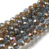 Electroplate Glass Faceted Rondelle Beads Strands EGLA-D020-6x4mm-54-4