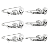 6Pcs Skeleton Halloween Zinc Alloy Brooch JEWB-FH0002-37AS-1