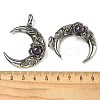 Natural Amethyst Pendants G-P547-04AS-03-3