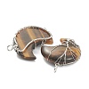 Natural Tiger Eye Tree of Life Wire Wrapped Pendants G-L520-E07-P-2