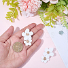 1 Pair Alloy Flower Dangle Stud Earrings EJEW-SP0001-18-3
