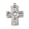 304 Stainless Steel Micro Pave Cubic Zirconia Pendants STAS-P421-02P-2