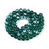 Electroplate Transparent Glass Beads Strands EGLA-N024-01A-C03-2