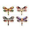 12Pcs 4 Colors Dragonfly Enamel Pins JEWB-A033-17G-2