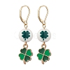 Synthetic White Jade Leverback Earrings EJEW-JE06307-1